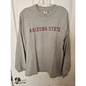 Arizona State University Gray Long Sleeve Graphic T-Shirt, Medium